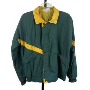 Jaguar Racing Women's Size‎ Small Green Yellow Logo Embroidered Windbreaker Coat
